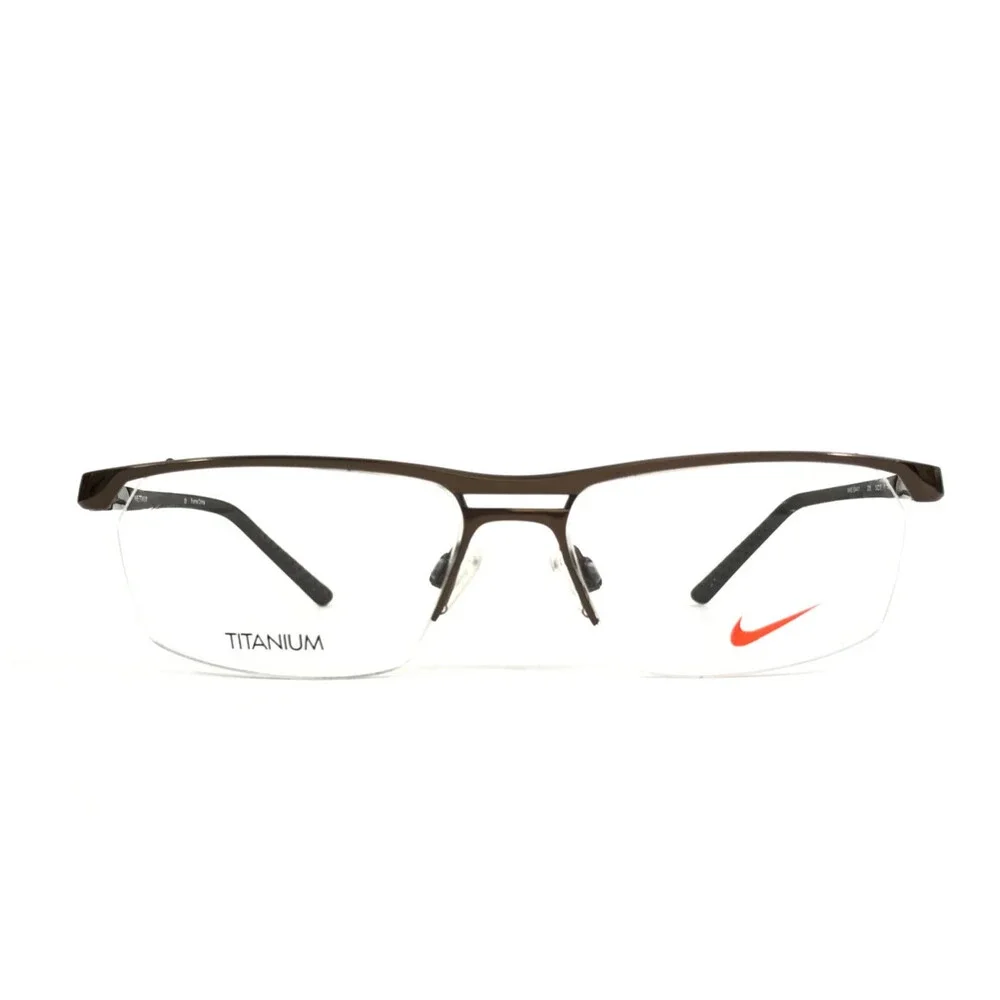 Nike Eyeglasses Frames 6044/1 205 Dark Cinder Rectangle Titanium 53-15-140